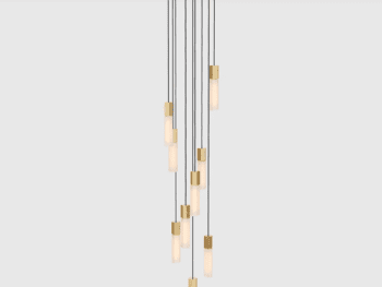 Basalt Nine Pendant in Brass