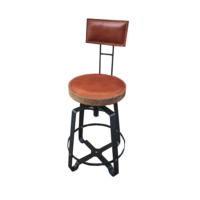 THE CHIEF BARSTOOL/BACK/LEATHER