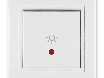 PRESTIGE Ljus tryckknappsbrytare med indikation 10A/250V~
