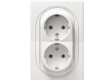 EON vägguttag 2 vägs 16A/250V~ insats i polykarbonat